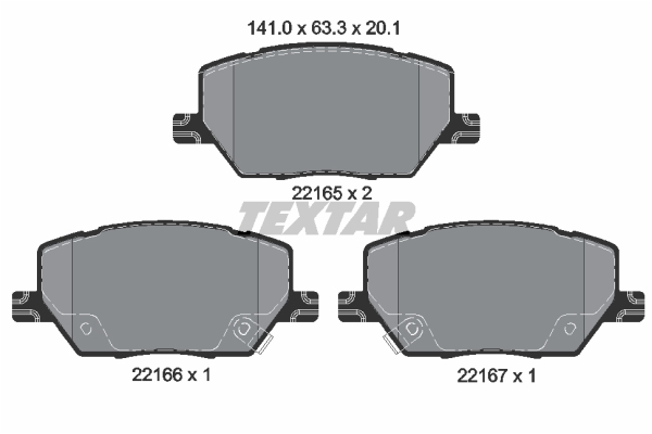 Sada brzdových platničiek kotúčovej brzdy TEXTAR (2216501)