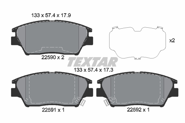 Sada brzdových platničiek kotúčovej brzdy TEXTAR (2259001)