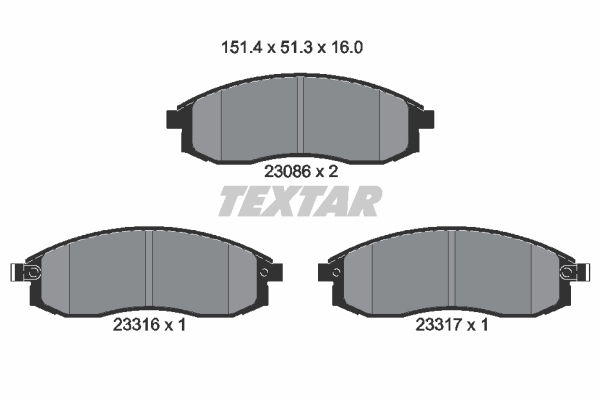 Sada brzdových platničiek kotúčovej brzdy TEXTAR (2308602)