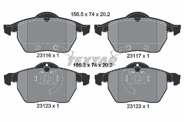 Sada brzdových platničiek kotúčovej brzdy TEXTAR (2311701)