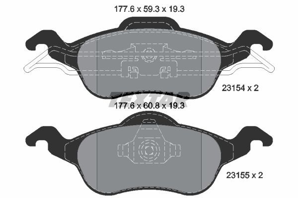 Sada brzdových platničiek kotúčovej brzdy TEXTAR (2315402)