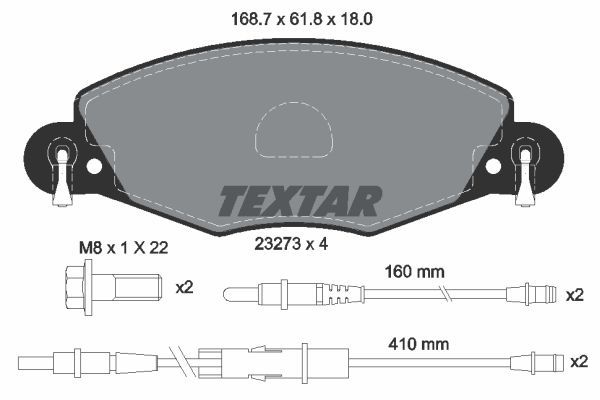 Sada brzdových platničiek kotúčovej brzdy TEXTAR (2327301)