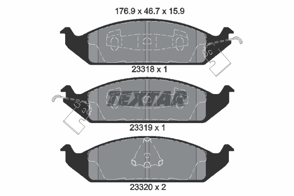 Sada brzdových platničiek kotúčovej brzdy TEXTAR (2331801)