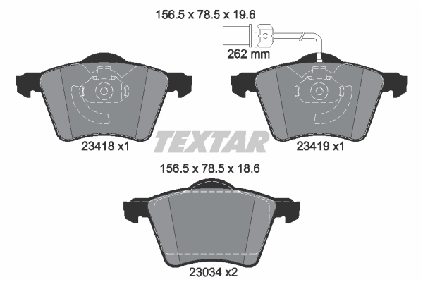 Sada brzdových platničiek kotúčovej brzdy TEXTAR (2341801)