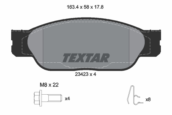 Sada brzdových platničiek kotúčovej brzdy TEXTAR (2342301)