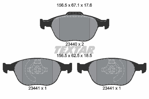 Sada brzdových platničiek kotúčovej brzdy TEXTAR (2344004)