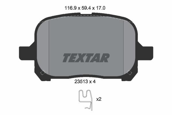 Sada brzdových platničiek kotúčovej brzdy TEXTAR (2351302)