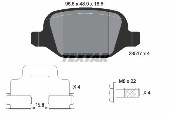 Sada brzdových platničiek kotúčovej brzdy TEXTAR (2351703)