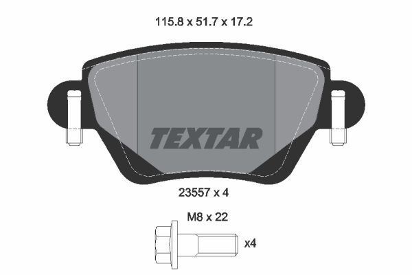 Sada brzdových platničiek kotúčovej brzdy TEXTAR (2355701)