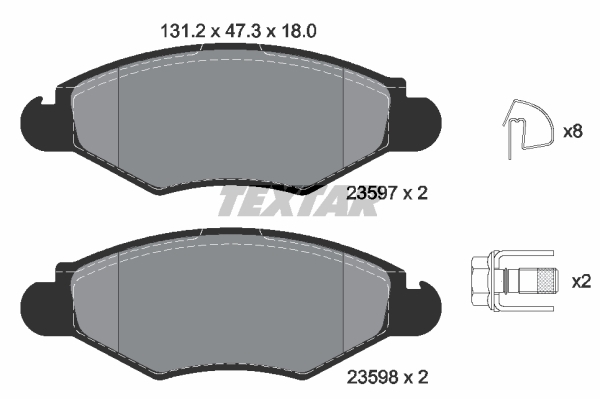 Sada brzdových platničiek kotúčovej brzdy TEXTAR (2359703)