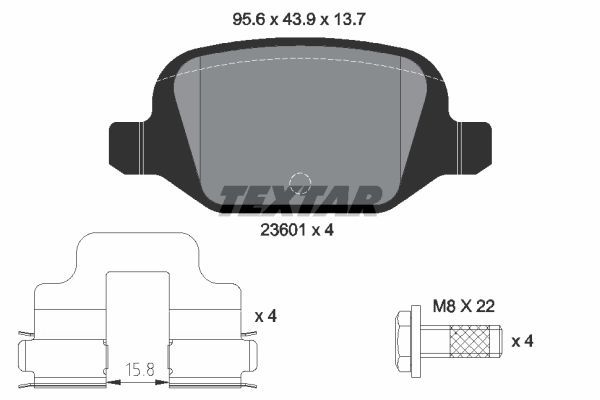 Sada brzdových platničiek kotúčovej brzdy TEXTAR (2360102)