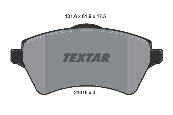 Sada brzdových platničiek kotúčovej brzdy TEXTAR (2361501)