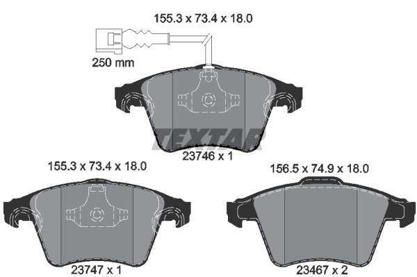 Sada brzdových platničiek kotúčovej brzdy TEXTAR (2374601)