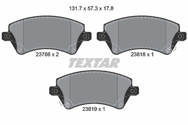 Sada brzdových platničiek kotúčovej brzdy TEXTAR (2376601)