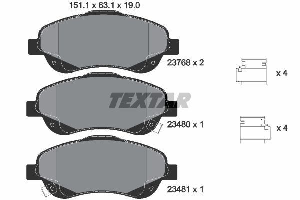 Sada brzdových platničiek kotúčovej brzdy TEXTAR (2376802)