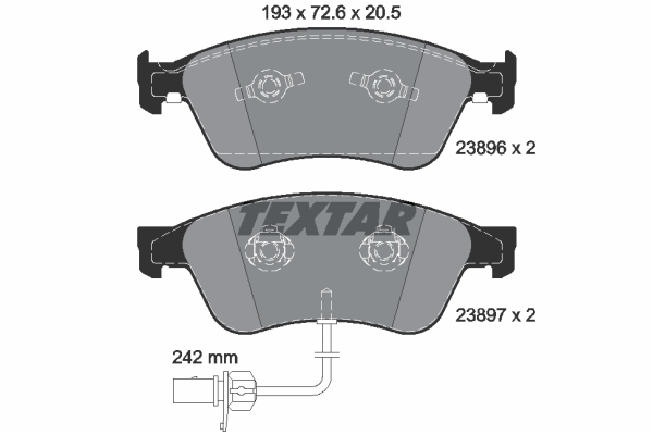 Sada brzdových platničiek kotúčovej brzdy TEXTAR (2389601)