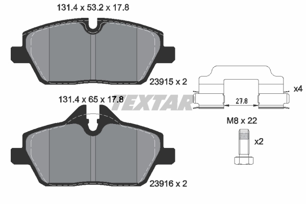 Sada brzdových platničiek kotúčovej brzdy TEXTAR (2391503)