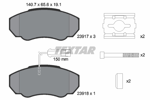 Sada brzdových platničiek kotúčovej brzdy TEXTAR (2391701)
