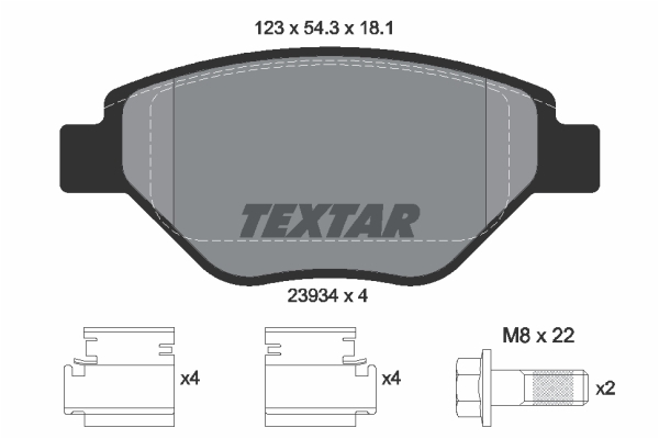 Sada brzdových platničiek kotúčovej brzdy TEXTAR (2393401)