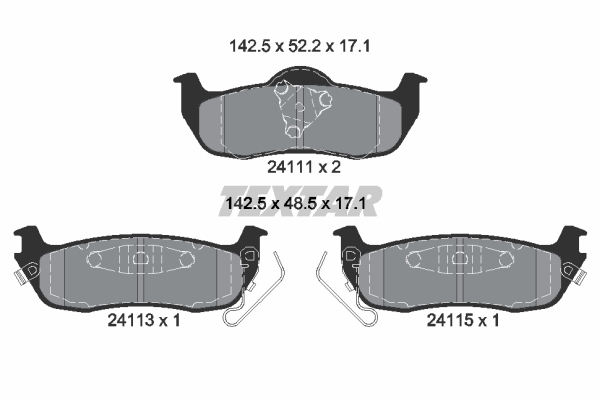 Sada brzdových platničiek kotúčovej brzdy TEXTAR (2411102)