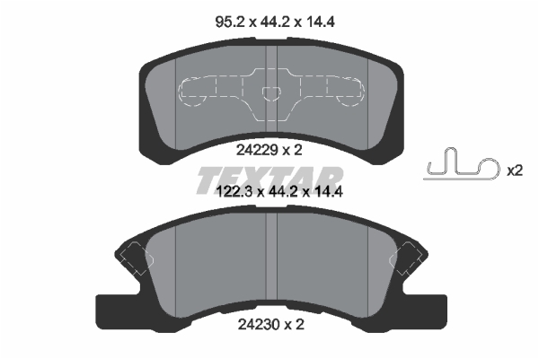 Sada brzdových platničiek kotúčovej brzdy TEXTAR (2422901)