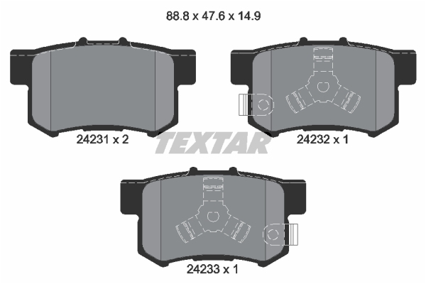 Sada brzdových platničiek kotúčovej brzdy TEXTAR (2423101)