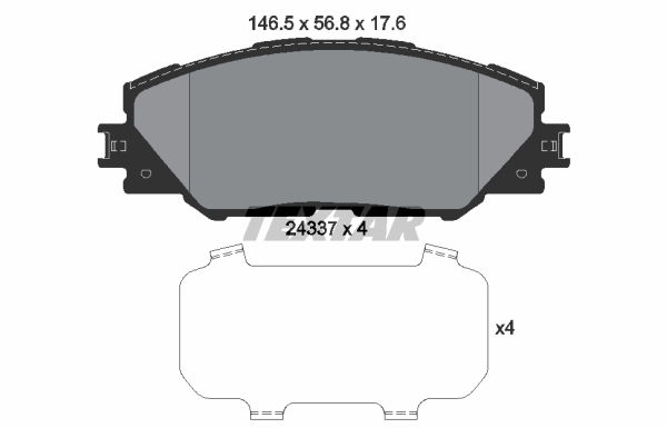 Sada brzdových platničiek kotúčovej brzdy TEXTAR (2433701)