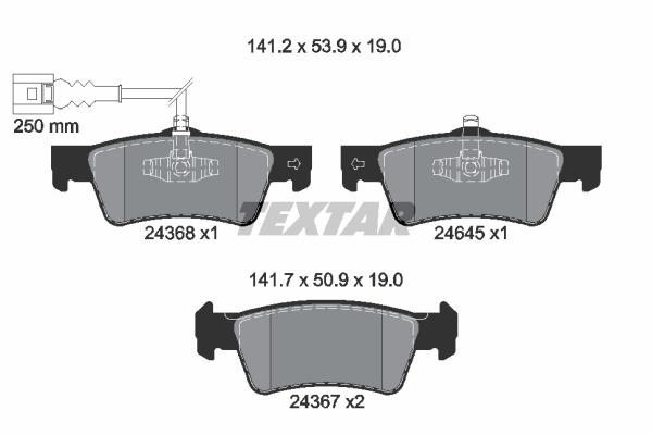 Sada brzdových platničiek kotúčovej brzdy TEXTAR (2436801)