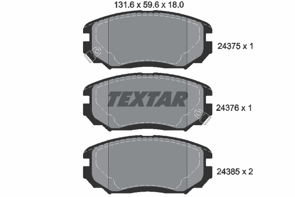 Sada brzdových platničiek kotúčovej brzdy TEXTAR (2437501)