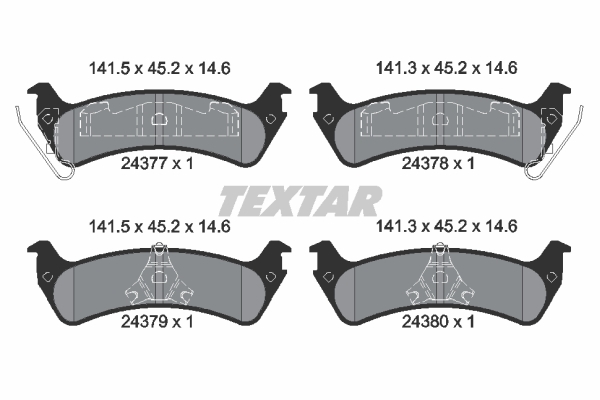 Sada brzdových platničiek kotúčovej brzdy TEXTAR (2437701)