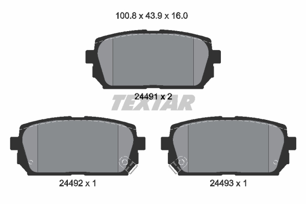 Sada brzdových platničiek kotúčovej brzdy TEXTAR (2449101)