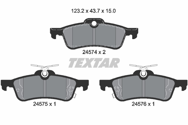 Sada brzdových platničiek kotúčovej brzdy TEXTAR (2457401)