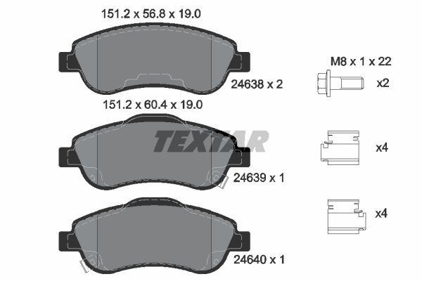 Sada brzdových platničiek kotúčovej brzdy TEXTAR (2463801)