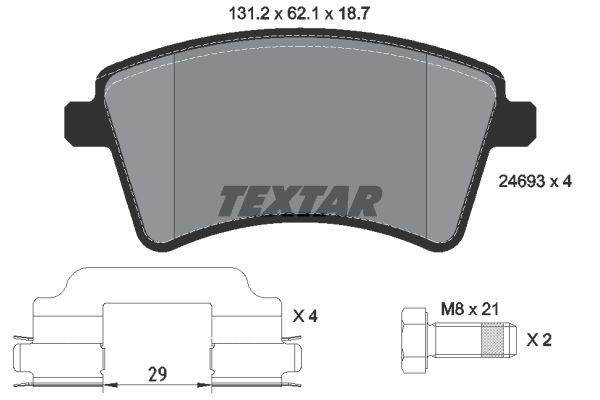 Sada brzdových platničiek kotúčovej brzdy TEXTAR (2469301)