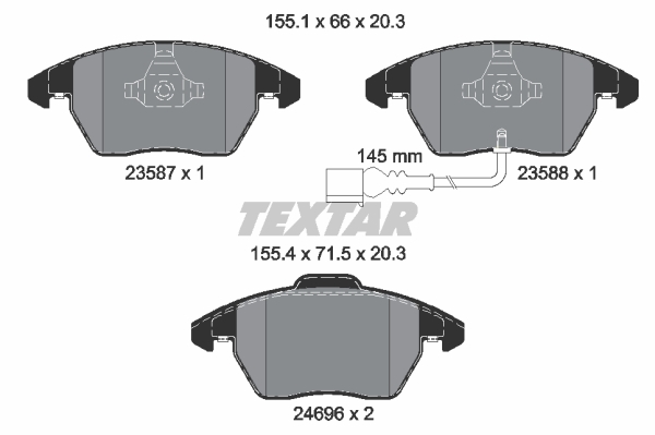 Sada brzdových platničiek kotúčovej brzdy TEXTAR (2469602)