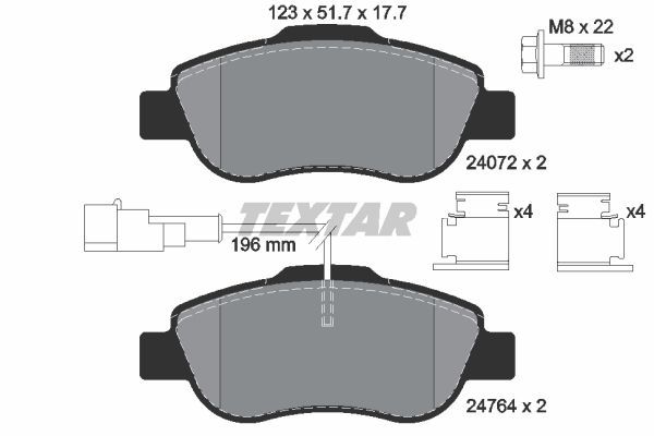 Sada brzdových platničiek kotúčovej brzdy TEXTAR (2476401)
