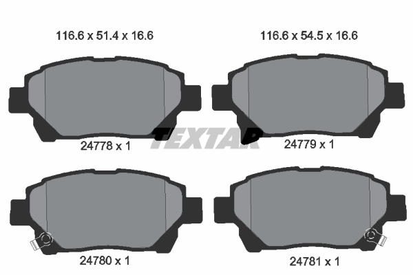 Sada brzdových platničiek kotúčovej brzdy TEXTAR (2477801)