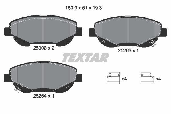 Sada brzdových platničiek kotúčovej brzdy TEXTAR (2500601)