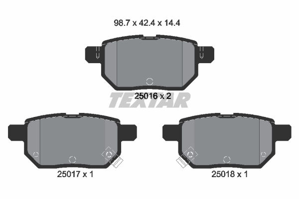 Sada brzdových platničiek kotúčovej brzdy TEXTAR (2501601)