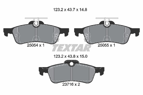 Sada brzdových platničiek kotúčovej brzdy TEXTAR (2505401)