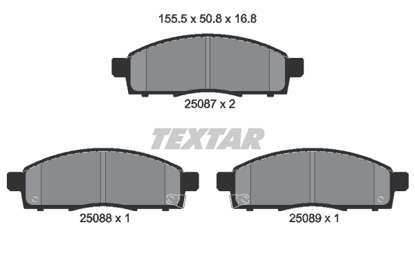 Sada brzdových platničiek kotúčovej brzdy TEXTAR (2508701)
