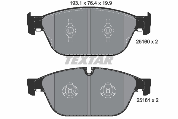 Sada brzdových platničiek kotúčovej brzdy TEXTAR (2516002)