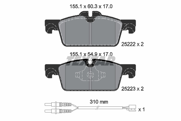 Sada brzdových platničiek kotúčovej brzdy TEXTAR (2522201)