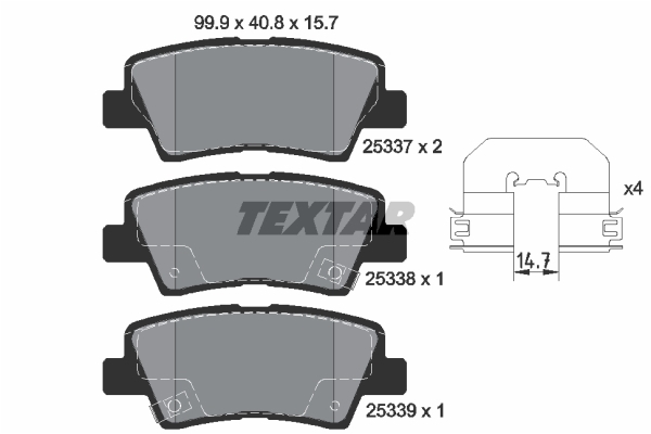 Sada brzdových platničiek kotúčovej brzdy TEXTAR (2533703)