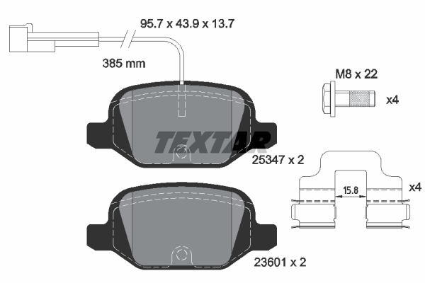 Sada brzdových platničiek kotúčovej brzdy TEXTAR (2534701)