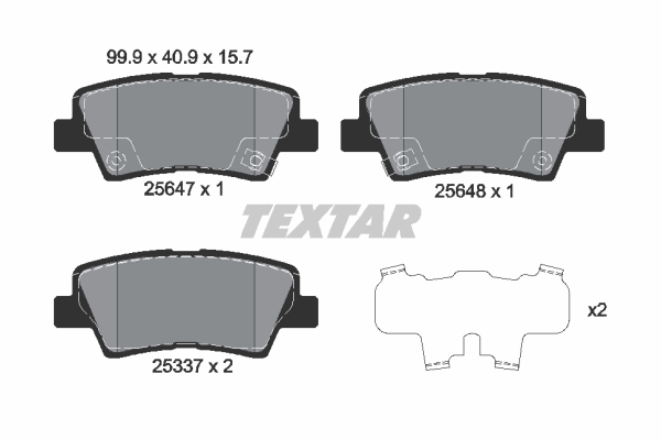 Sada brzdových platničiek kotúčovej brzdy TEXTAR (2564701)