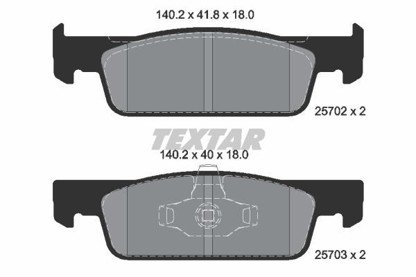 Sada brzdových platničiek kotúčovej brzdy TEXTAR (2570201)