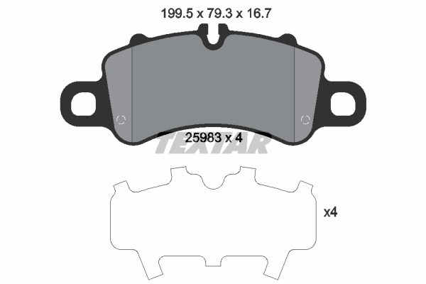 Sada brzdových platničiek kotúčovej brzdy TEXTAR (2598301)