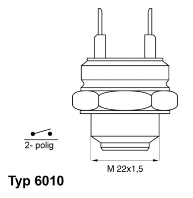 Teplotný spínač ventilátora chladenia BorgWarner (6010.92D)