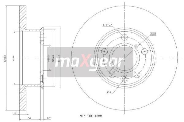 Brzdový kotúč MAXGEAR (19-0784)